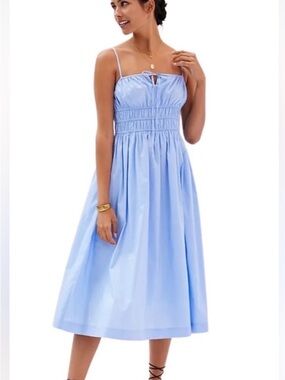 Anthropologie Sunday in Brooklyn Smocked Blue Midi Dress L